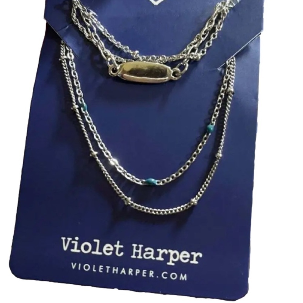 Violet Harper Silver Double Strand Necklace & Bracelet Set